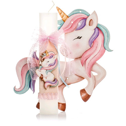 Unicorn Candle Set with Wooden Frame new