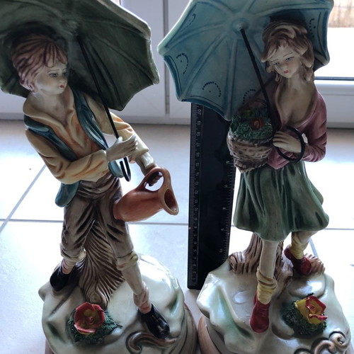 Porcelain figurines vintage, excellent condition, height 30+ cm