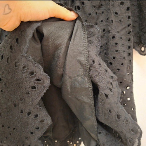 Black broderie dress Large like new