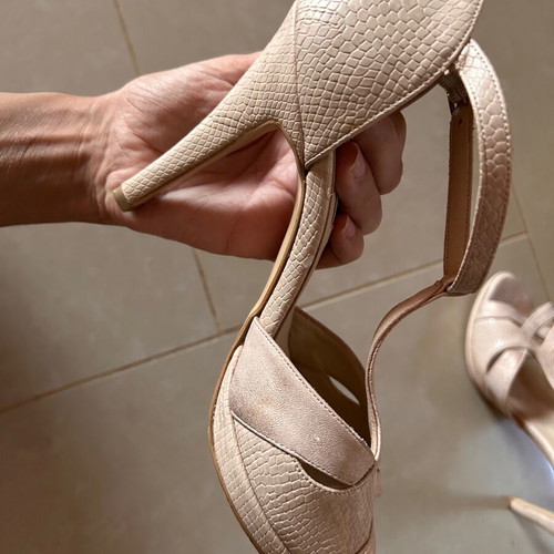 Tsakiris Mallas high heel sandals used, nude pink, size 38