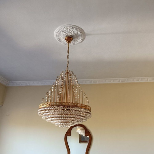 Crystal chandelier like new, 2 pieces, antique