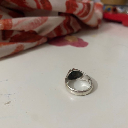 Vintage silver ring with turquoise stone used, size 6