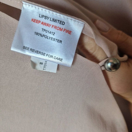 Lipsy London blouse nude pink with pearls and open shoulders, like new