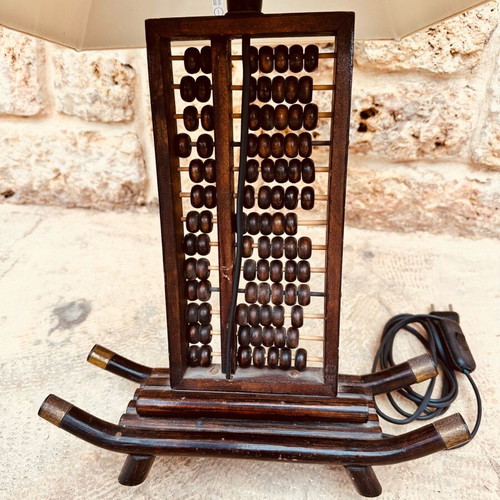 Chinese abacus table lamp 1950s new