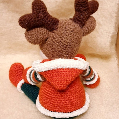 Amigurumi Reindeer Doll Handcrafted Knitted New