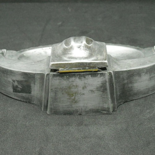 Metal Art Nouveau inkwell used with base for penholder