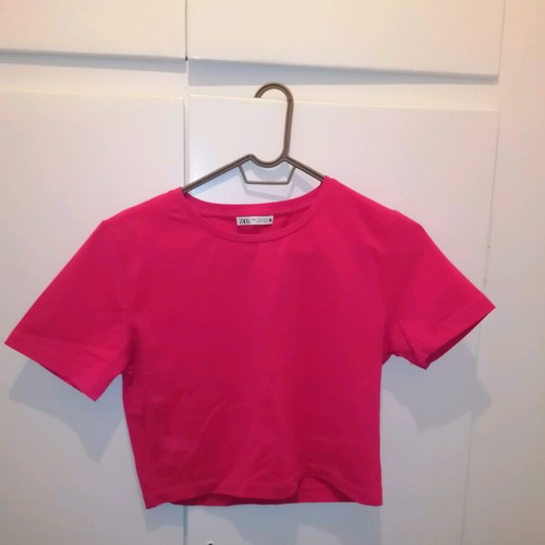 Crop pink women's short-sleeve top Zara like new