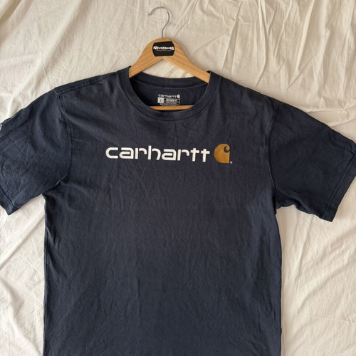 Carhartt vintage men's t-shirt, size L, blue