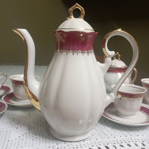 Antique porcelain coffee set from Yugoslavia like new