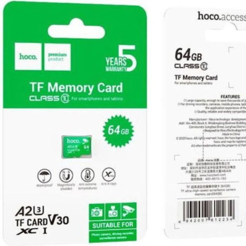 Hoco microSDXC 64GB U3 V30 A2 UHS-I memory card new