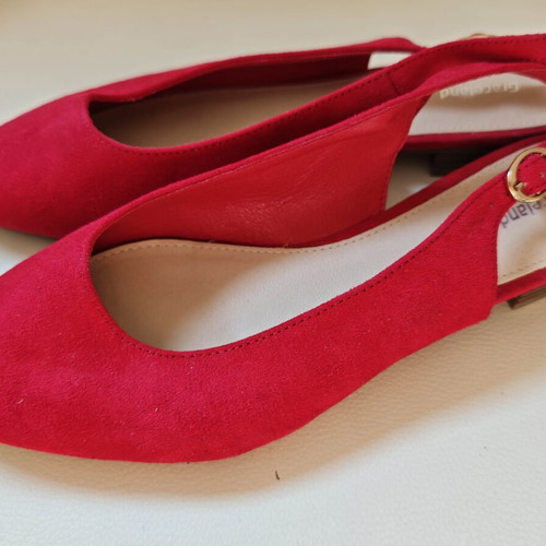 Red ballerina flats, size 40, 25 cm insole