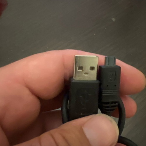 USB to Mini-USB cable used, data transfer and charging