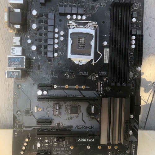 ASRock Z390 Pro4 motherboard used, LGA 1151 DDR4