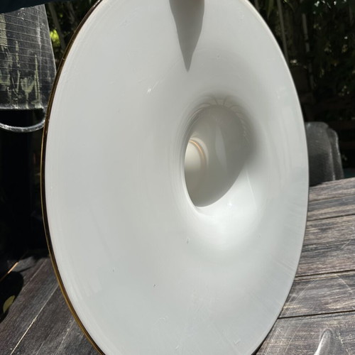 Vintage Murano UFO Pendant Light 63cm Opaline Glass