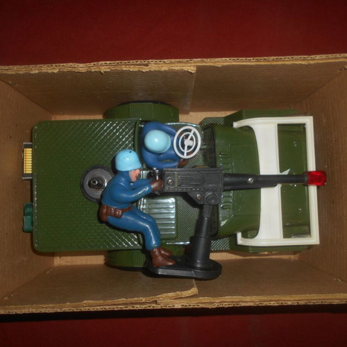 Lyra Army Desert Patrol Jeep battery-powered vintage toy 1970