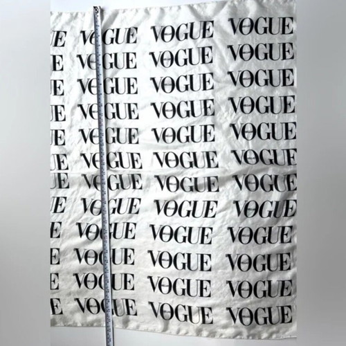 Vogue Hellas silk scarf new, black letters on white background