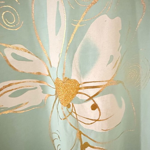 Mint blouse with golden details like new, one size