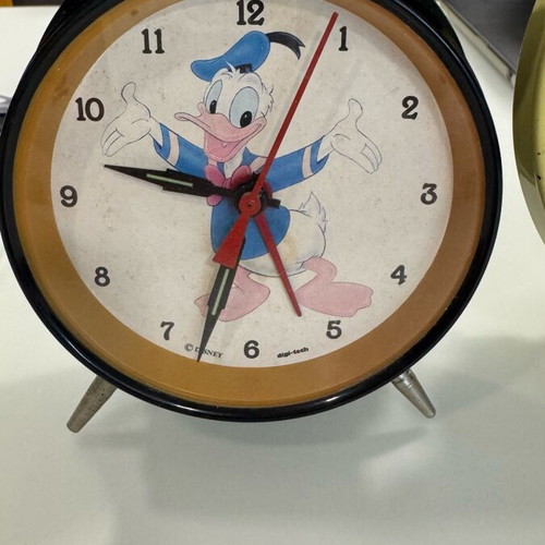 Vintage Disney alarm clock with Donald Duck used