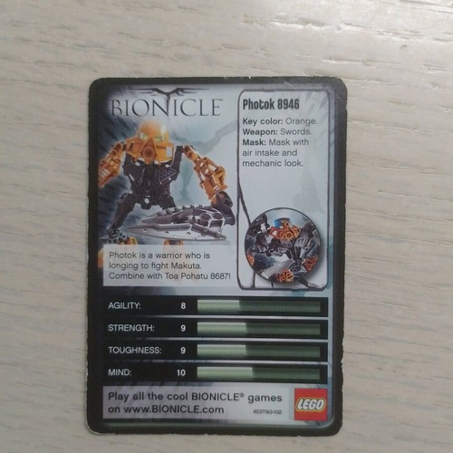 Lego Bionicle cards like new, collectible and authentic