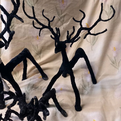 Christmas reindeer handmade used, set of 5 pieces