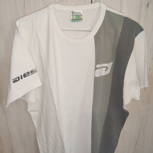 Diesel vintage men's T-shirt XL white with olive and gray color block used