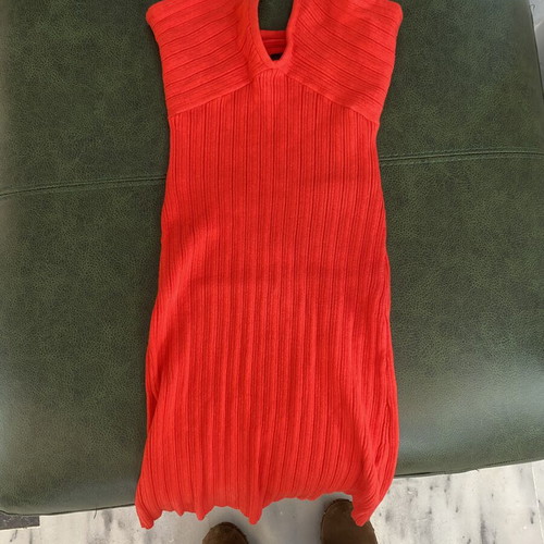 Bershka red mini dress onesize like new with wide neckline
