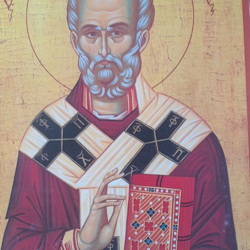 Wooden handmade religious icon new, decoupage technique