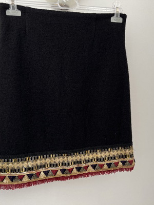 Billy Sabbado black skirt with embroidery new, size M-40
