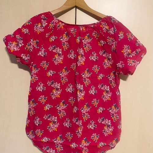 H&M Romantic Pink Cotton Short-Sleeve Shirt like new with embroidery
