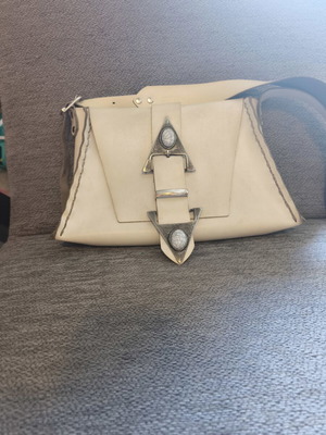 Individual Art Leather Bag used, white