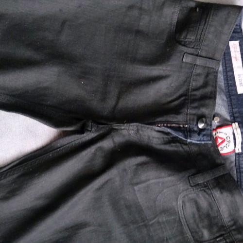 Cycle black denim pants with blue details like new, size M