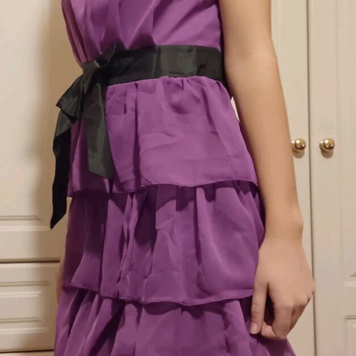 Purple dress used, with black belt