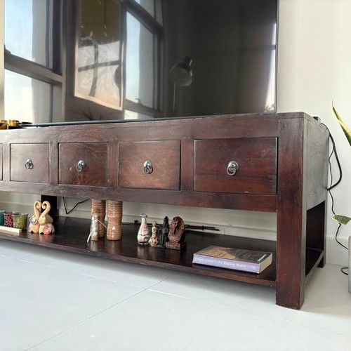 TV furniture used, solid wood, dimensions 150x50x50 cm