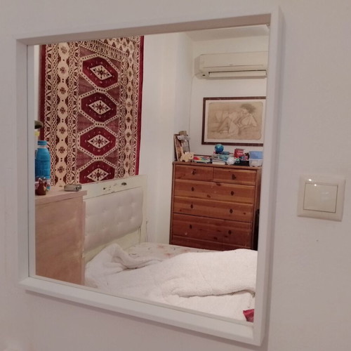 Wall mirror 60X60 square, white