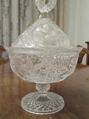 Decorative glass vessel like new, 25 cm height