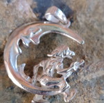 Silver 925 pendant with witch and broom like new, Apefton