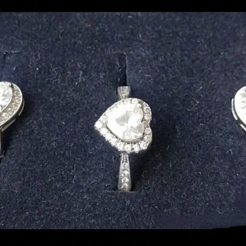 Engagement silver jewelry set Promise used with AAA zirconia