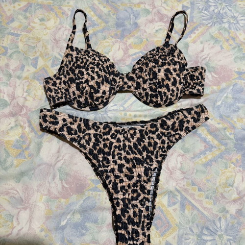 Leopard Print Bikini Set XL like new