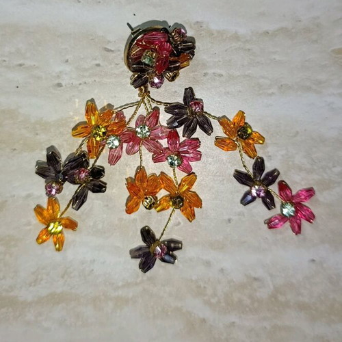 Zara earrings with colorful flowers new