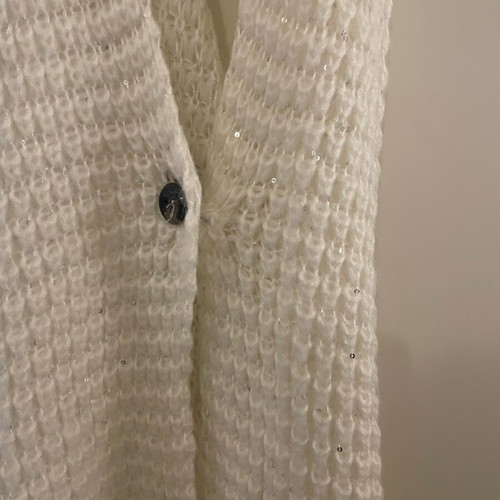 Vest with sequins like new, long with hood