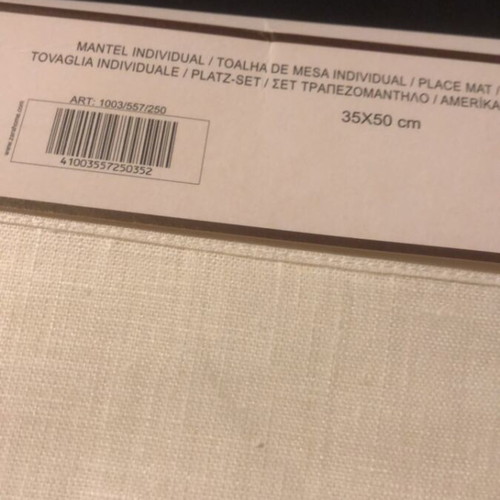 Zara Home linen placemats set of 6 new, broken white color