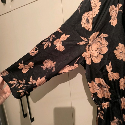Midi dress black with slit, like new, one size