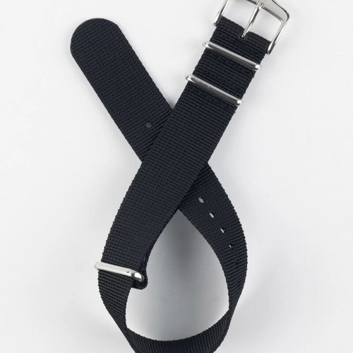 NATO Hirsch Watch Strap 22mm New Black