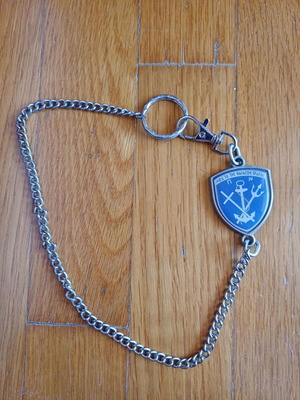 Navy keychain with clip used, collectible military item