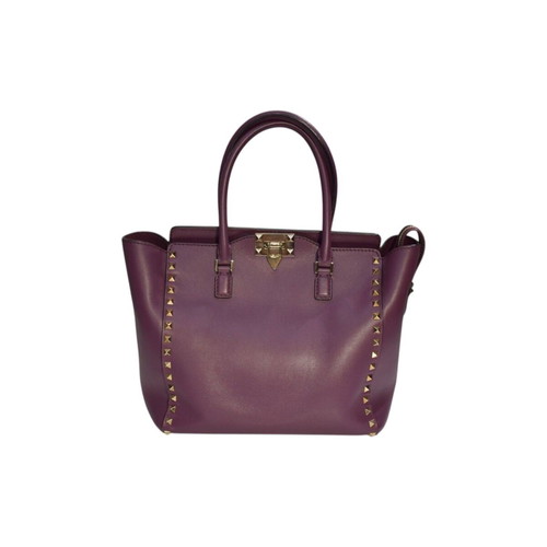 Valentino Garavani Rockstud Small Tote bag like new, plum purple leather