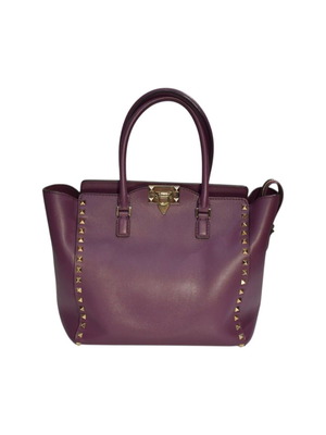 Valentino Garavani Rockstud Small Tote bag like new, plum purple leather