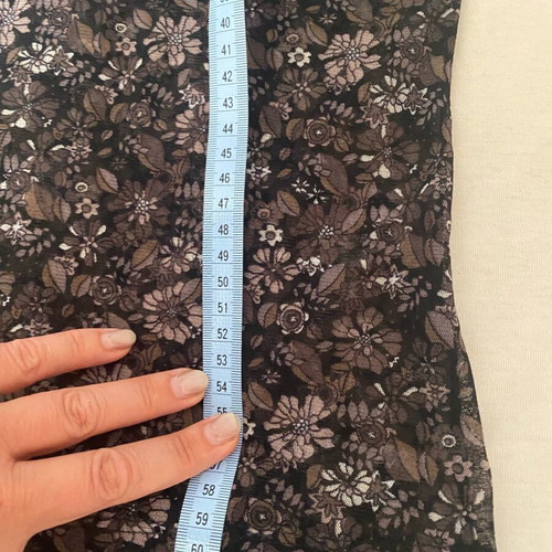 Mexx vintage sheer black floral mesh top with lace trim size S like new