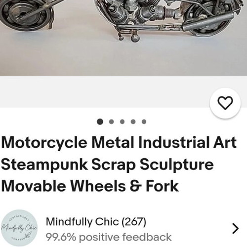 Handmade metal motorcycle used for collectors Harley