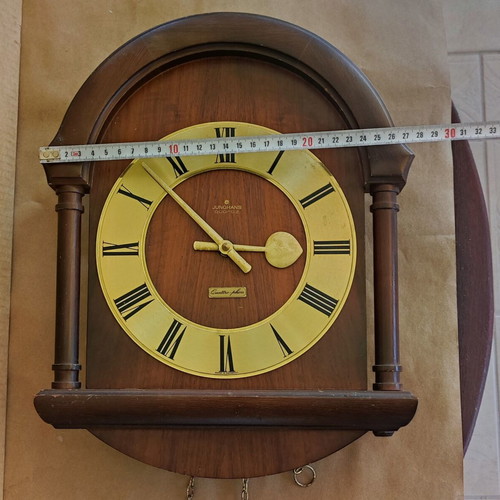 Vintage Junghans Quartz Wooden Wall Clock used