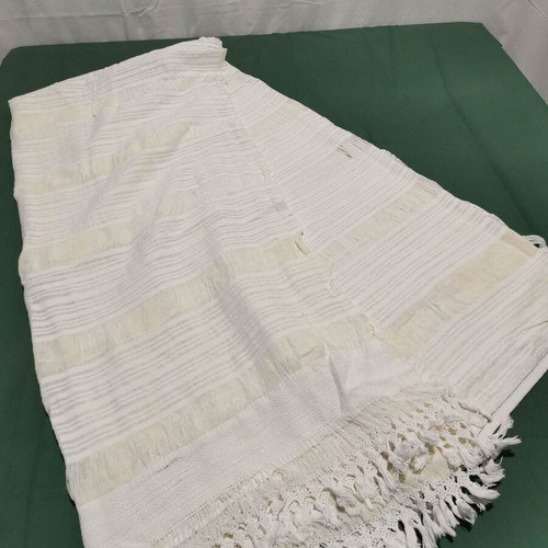 Woven wool bed sheet used, 1940s era